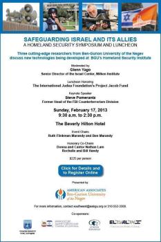 SAFEGUARDING ISRAEL AND ITS ALLIES A HOMELAND SECURITY SYMPOSIUM AND LUNCHEON