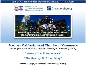 SCICC Monthly Breakfast - Lessons from Entrepreneurs the Mercury Air Group Story